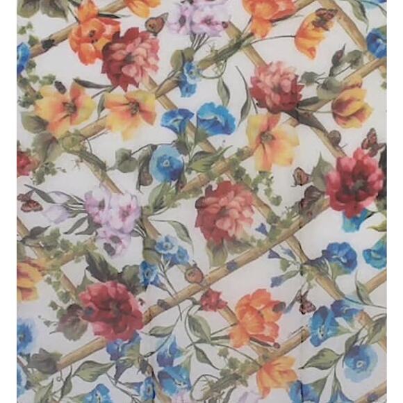 Dolce & Gabbana Floral Printed luxury lightweight silk scarf Shawl Orange Multi - Picture 7 of 9